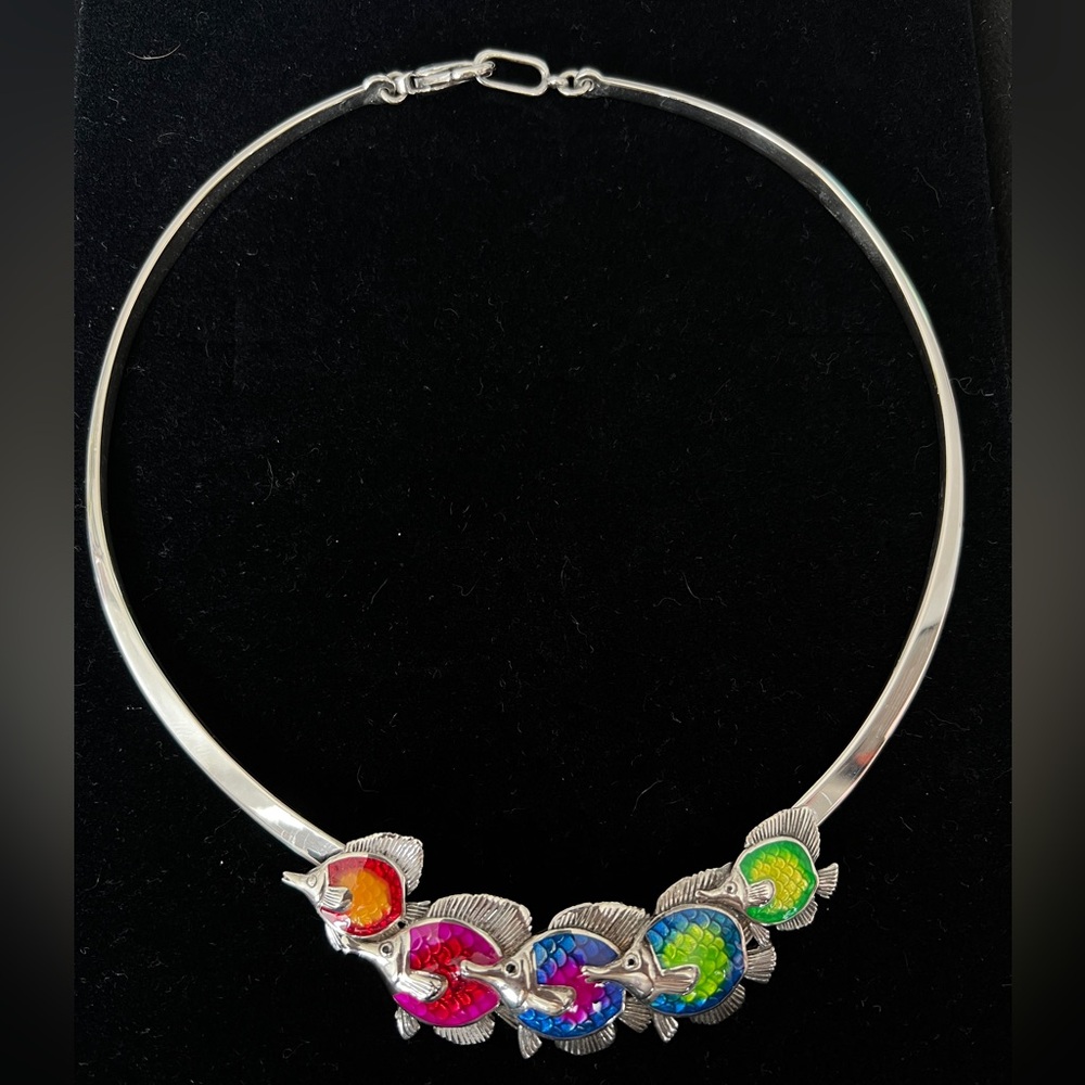 Kabana Enamel Fish Necklace - 925 Sterling